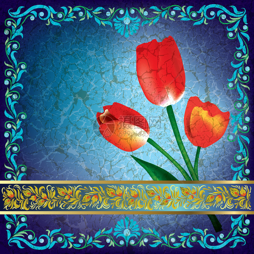 抽象花纹插图滚动绘画曲线圆圈作品叶子艺术玫瑰植物卡通片图片