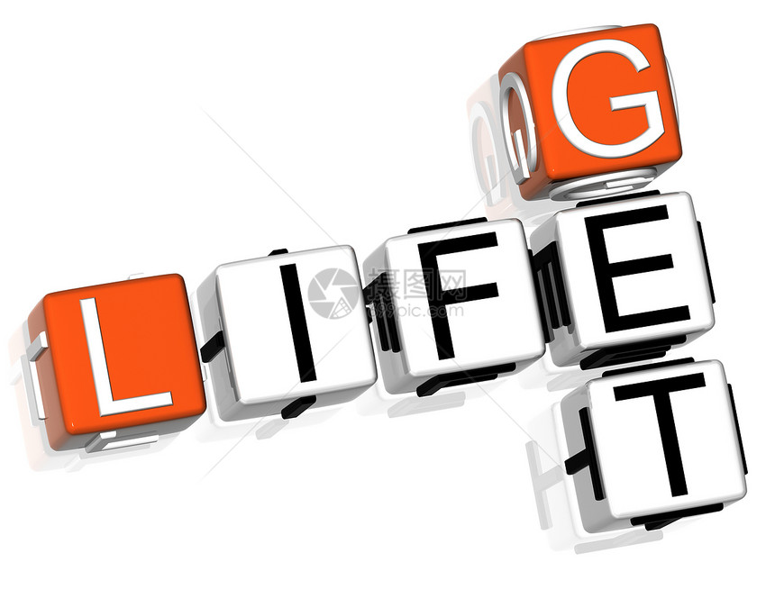 Get Life 填字游戏救命救援橙子圆圈浮标商业戒指金融插图稻草图片