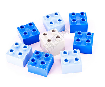 构块砖块玩具建筑积木童年塑料幼儿园白色背景图片