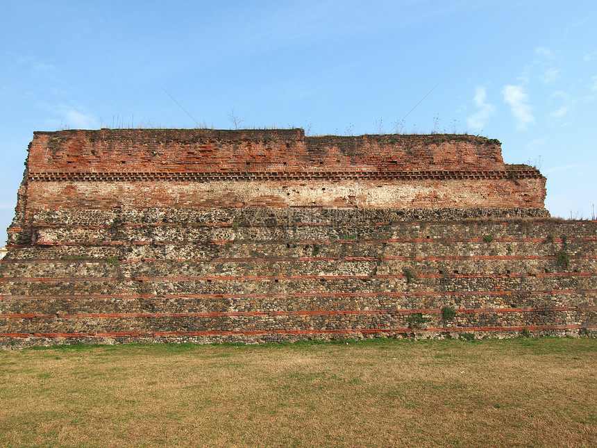 都灵罗马墙石头地标红色建筑学考古学废墟纪念碑图片
