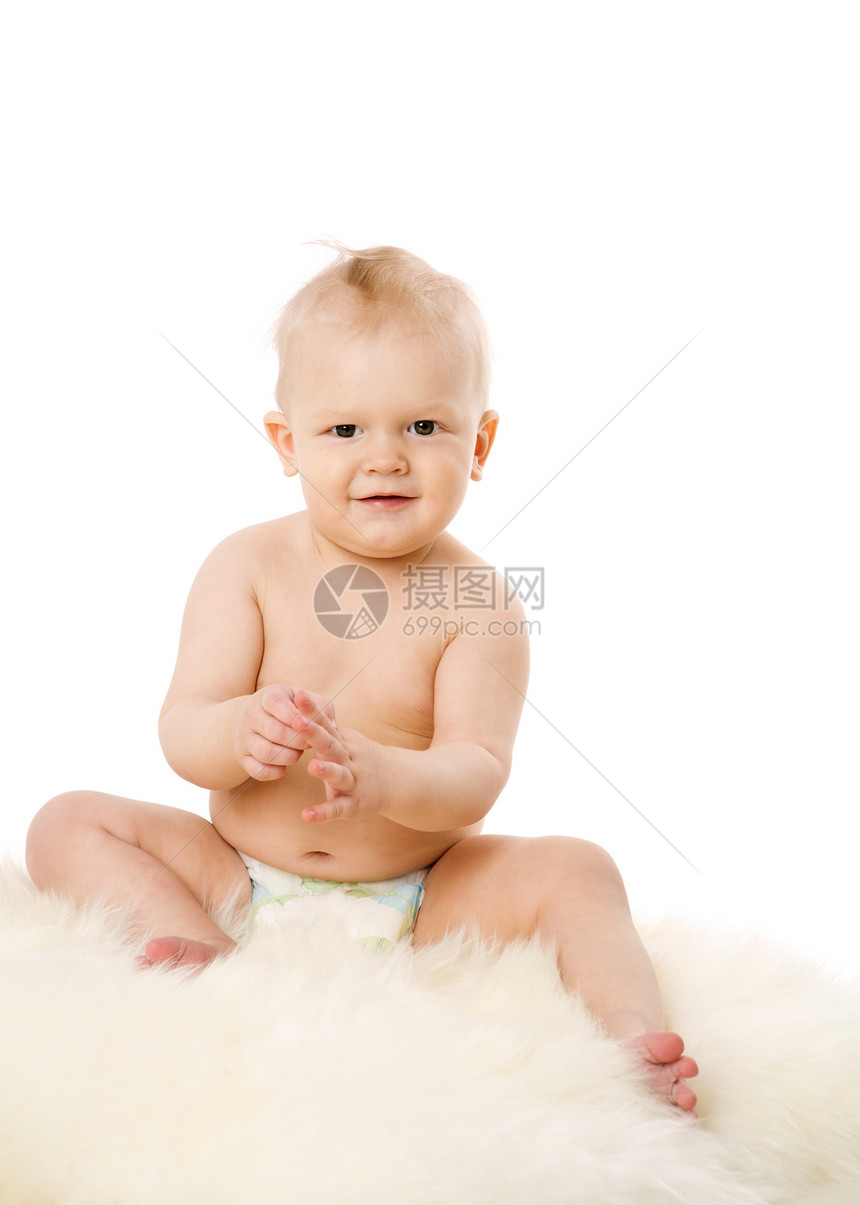 婴儿在座头发喜悦毛皮儿童孩子好奇心童年金发女孩儿子图片