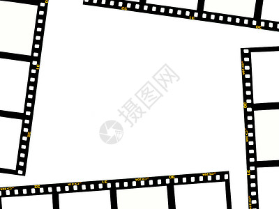 电影边框素材摄影阴性剪裁白色艺术照片正方形黑色塑料边框空白画廊背景