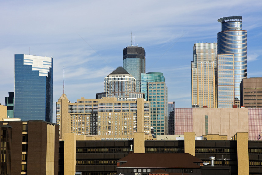 明尼苏达明尼阿波利斯建筑学建筑天空摩天大楼天际办公楼蓝色市中心图片