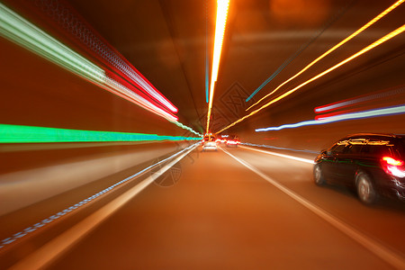 隧道车交通橙子运动汽车山脉城市街道车辆速度通道高清图片