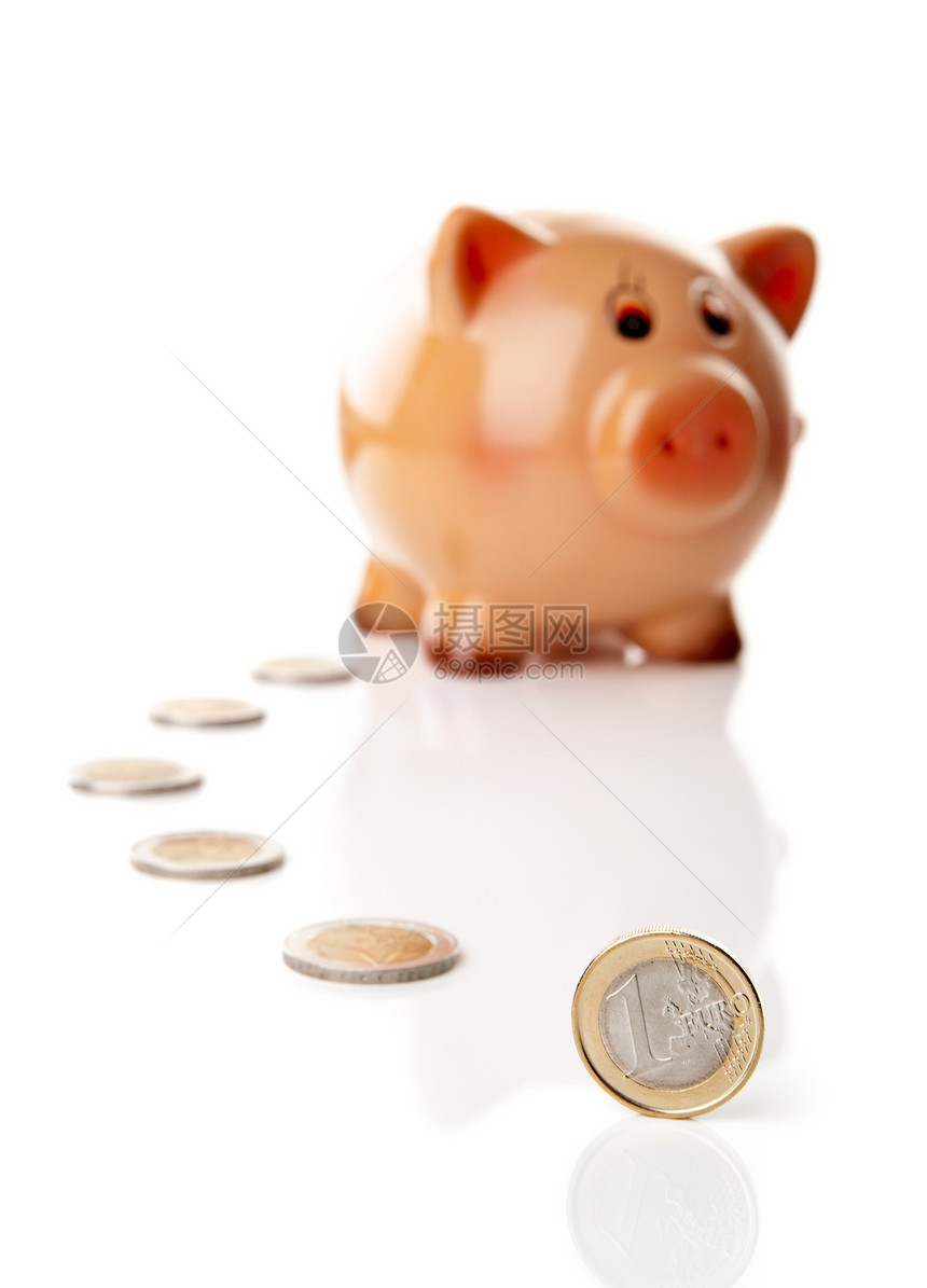 养猪银行账单订金帐户盒子硬币现金财富信用经济收益图片