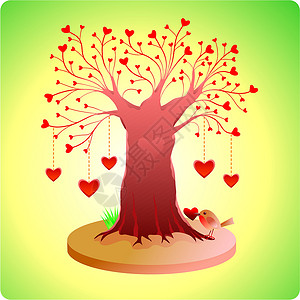 旧爱树爱心形树素材高清图片