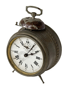闹钟时间警报戒指老化白色小时古董金属手表数字背景图片