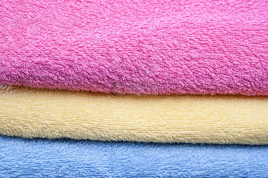 彩色毛巾温泉蓝色卫生棉布纺织品洗衣店浴室淋浴黄色粉色图片