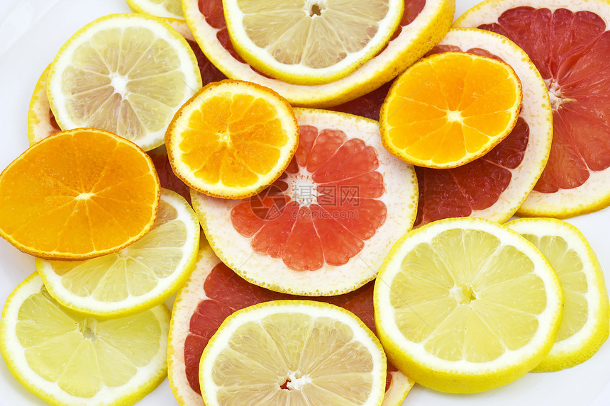 柑橘水果切片热带食物柑桔团体柚子小吃饮食橙子皮肤图片