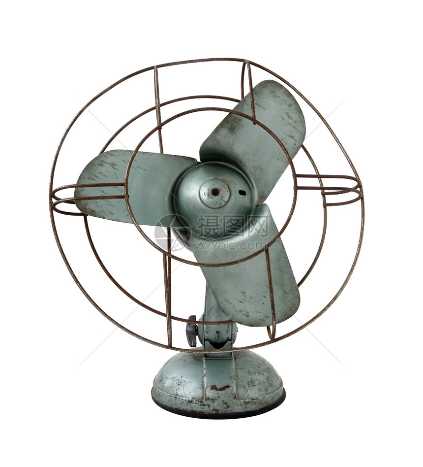 电扇微风白色古董旋转冷却器空气螺旋桨呼吸机金属扇子图片