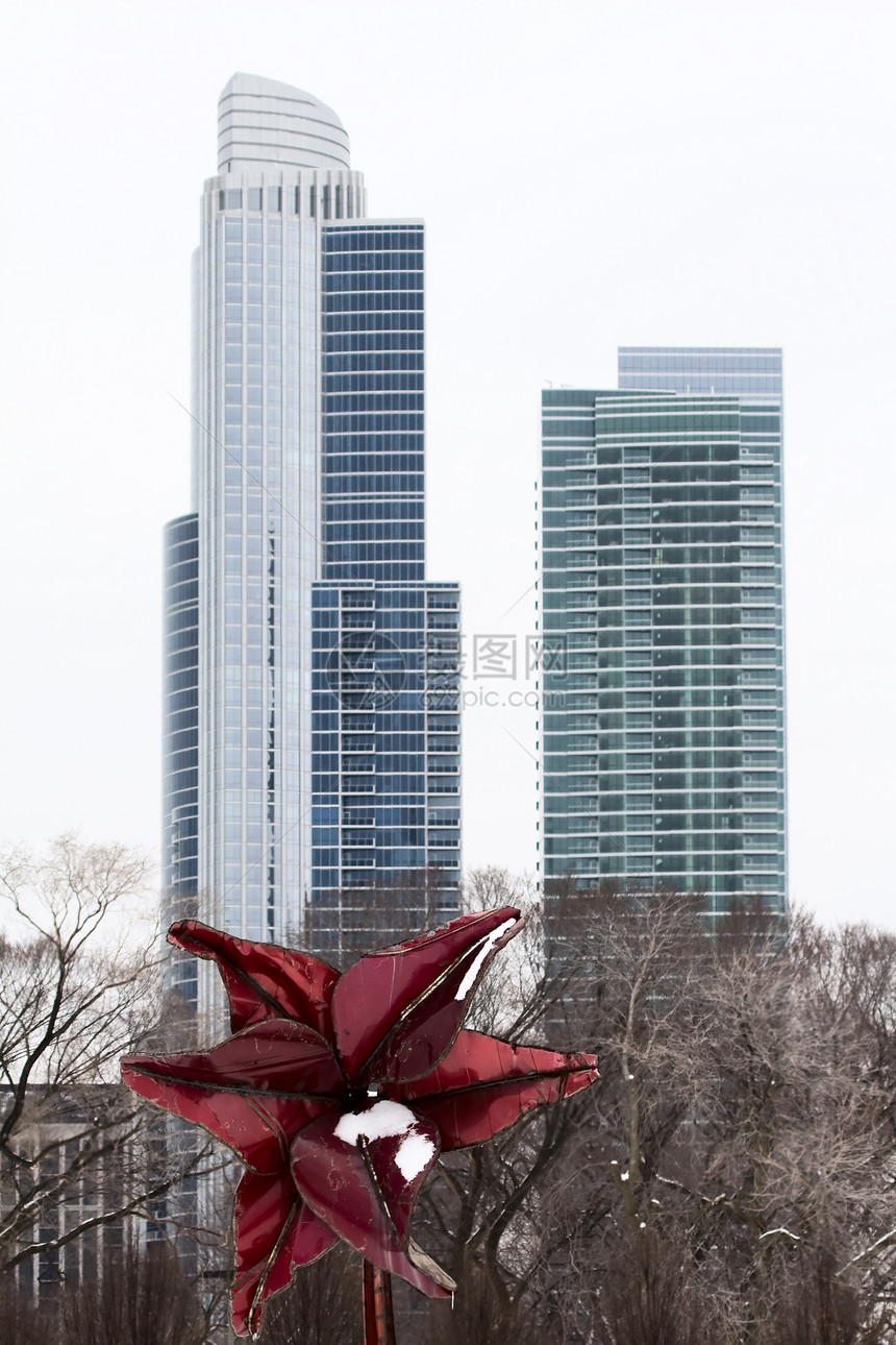 芝加哥市中心市建筑景观摩天大楼都市旅行天际办公室市中心建筑学商业图片