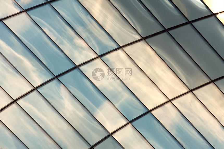 建筑大楼技术总部网格市中心高楼蓝色框架城市公司几何学图片
