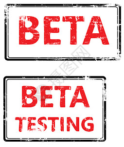 编程世界素材显示 beta 测试术语的图标插画