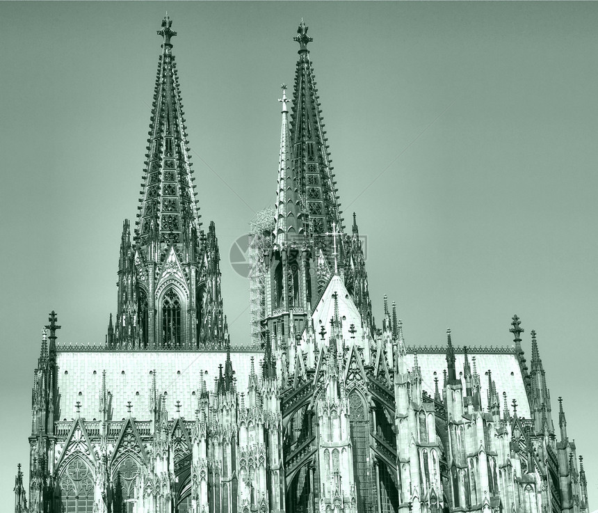 科伦大教堂教会黑色白色建筑学主场信仰宗教图片