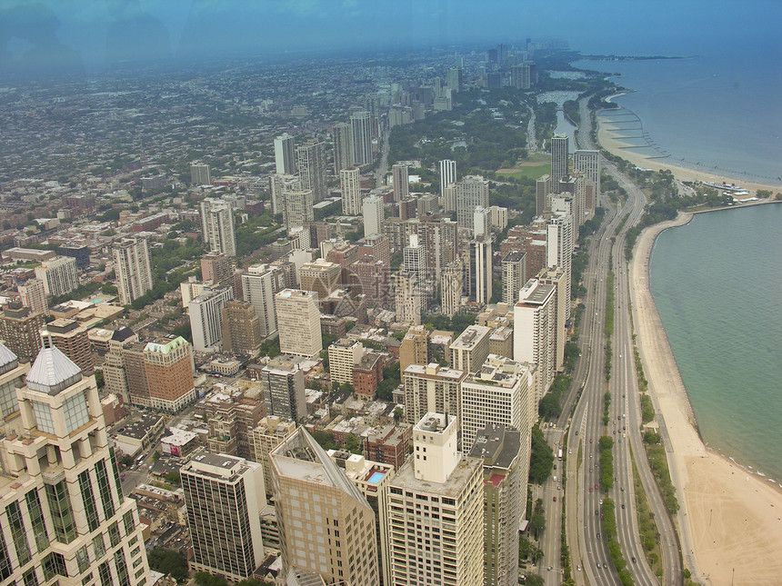 芝加哥之景天空商业足球摩天大楼景观市中心公园天际支撑场景图片