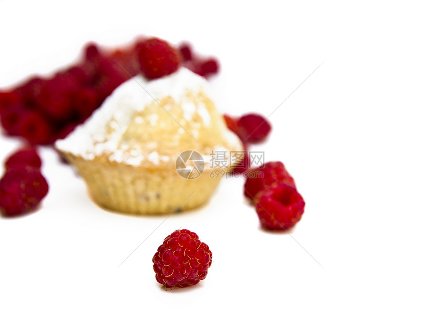 松饼白色早餐水果红色美食果味食物覆盆子水果蛋糕糖果图片