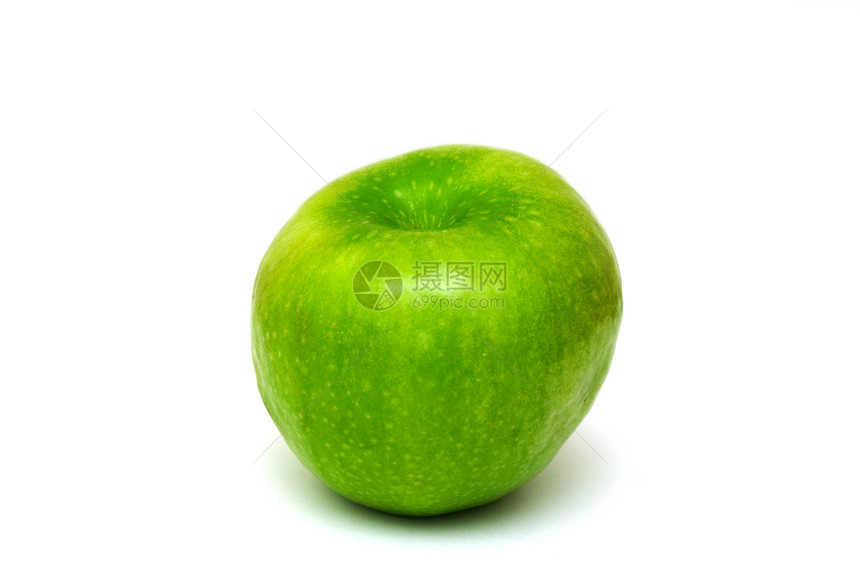 新鲜绿苹果绿色甜点植物红色白色饮食叶子水果食物图片