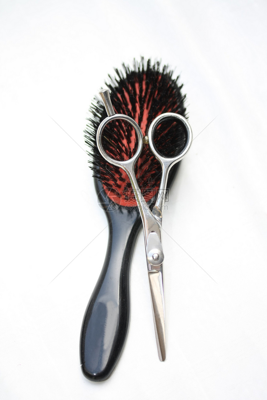 理发师工具     刷子和剪刀卫生造型理发店沙龙刀具美容师合金发型修剪图片