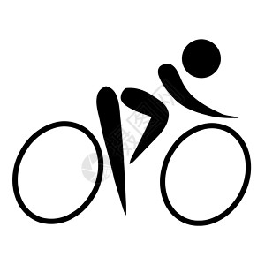 自行车标志休闲运动员闲暇运动图形化黑色插图竞技背景图片
