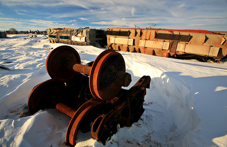 萨斯喀彻温的火车沉船车轮事故情况铁路碰撞背景图片