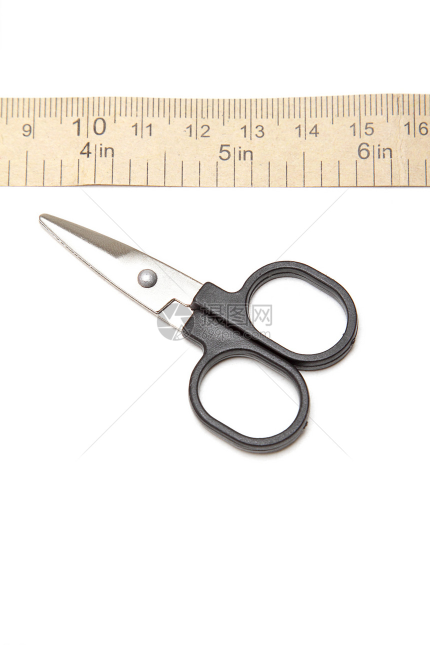 测量磁带和剪刀统治者厘米工作工具毫米乐器缝纫数字卷尺仪表图片