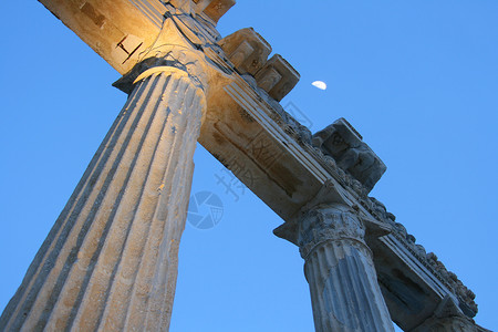古代神庙建筑寺庙历史石头历史性月亮背景图片