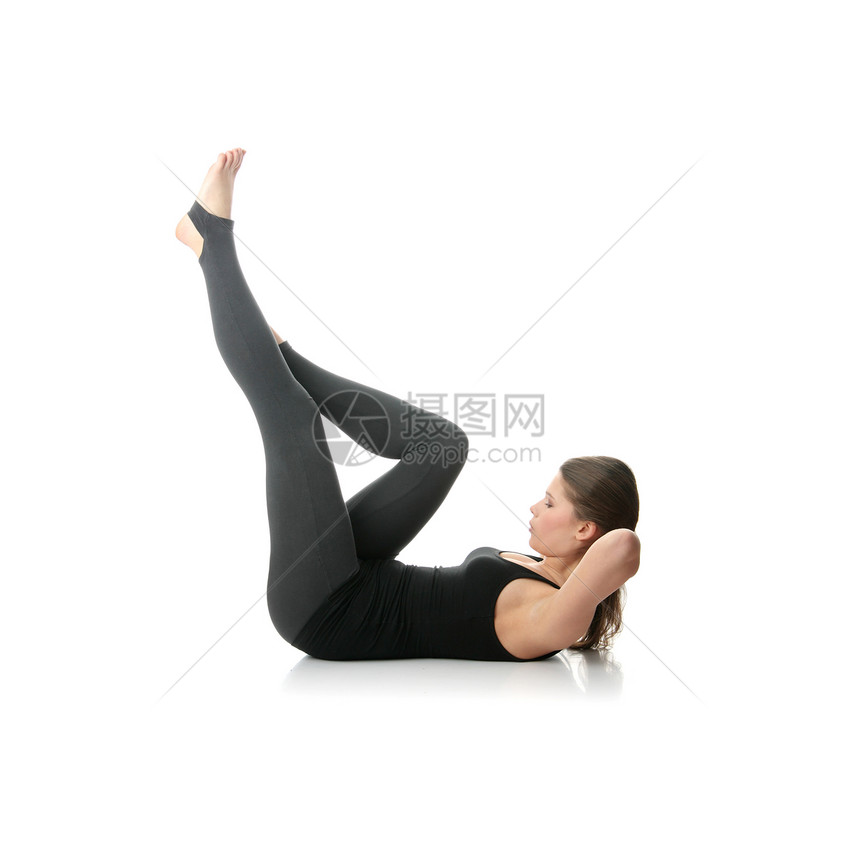 健身时间的年轻美容女子橘皮腰部训练组织数字维生素女士体操减肥身体图片