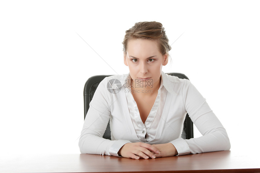 办公室工作人员就业生意人女性商业微笑女士快乐桌子工人商务图片