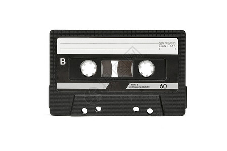 黑色和白色磁带墨盘盒记录技术档案演示娱乐塑料立体声黑色音响磁带背景