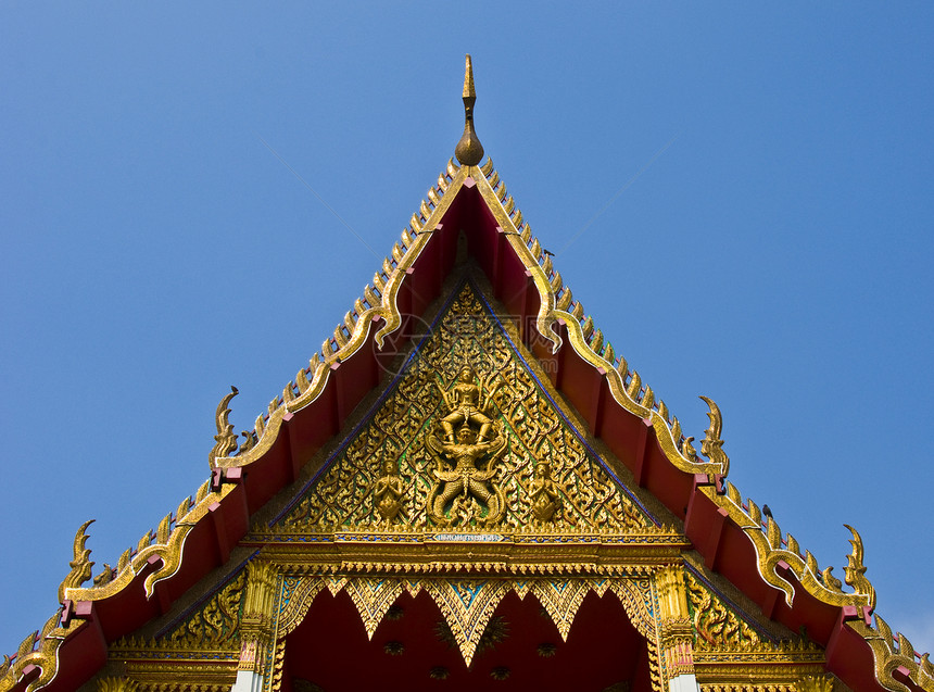 美丽的金色旅行地标游客吸引力建筑学大理石宗教蓝色寺庙旅游图片