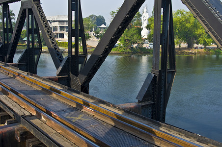 夸井桥上地标历史性历史纪念碑运输旅行铁路快手旅游金属背景图片