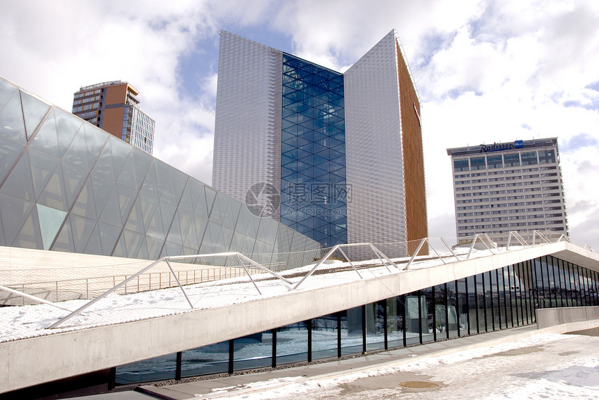 维尔纽斯新建筑银行大楼建筑学闲暇旅游楼梯首都旅行国际季节商业图片