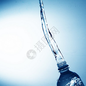 游水蓝色茶点氯化物流动白色饮料聚合物塑料环境瓶子背景图片