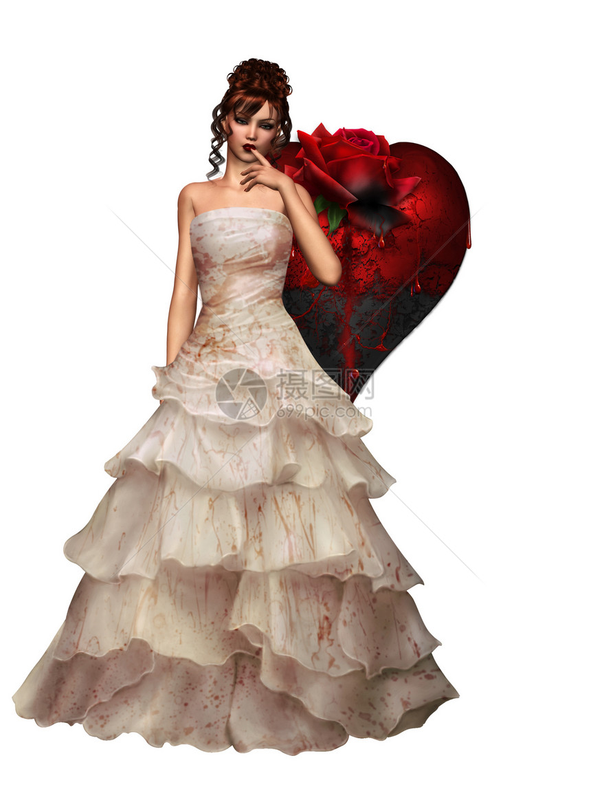 黑新娘化妆品红色婚礼玫瑰裙子鞋面女性血滴女士黑色图片