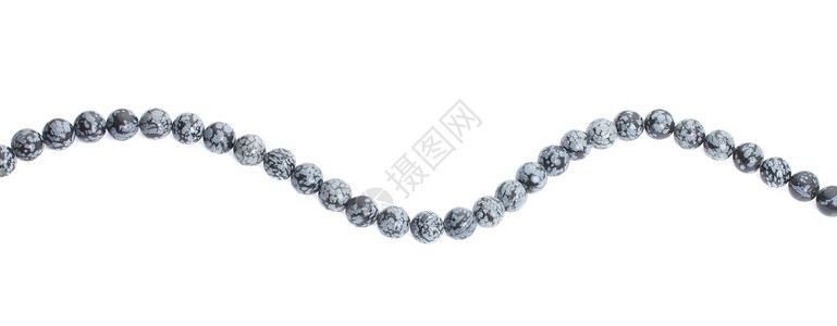 灰珠水平宝石珍珠魅力派对珠宝珠子细绳白色项链背景图片