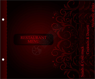 餐厅菜单海报小册子午餐甜点咖啡店红色派对食物烹饪横幅背景图片