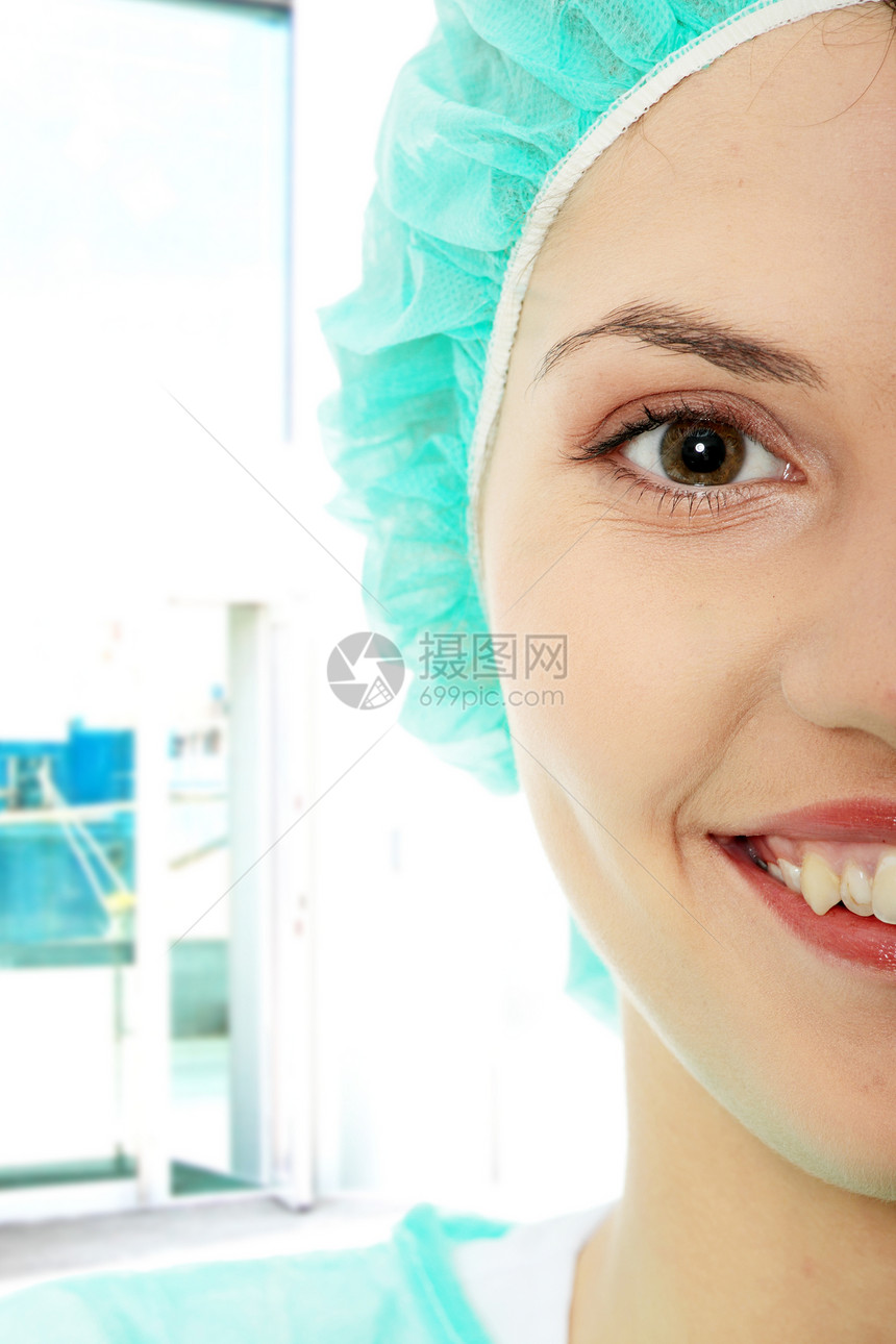 女性外科医生或护士的肖像职业工作科学家女士临床诊所手术护理医院女孩图片