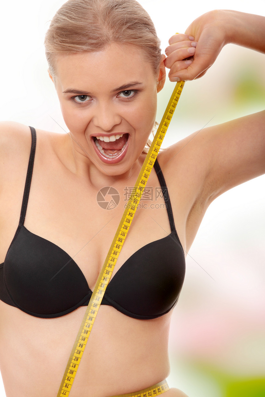 斯利姆女孩腰围数字重量减肥锻炼运动测量内衣橘皮营养图片