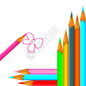 带有圆环铅笔的卡片学校身份光谱条纹装饰团体草图教育收藏风格背景图片