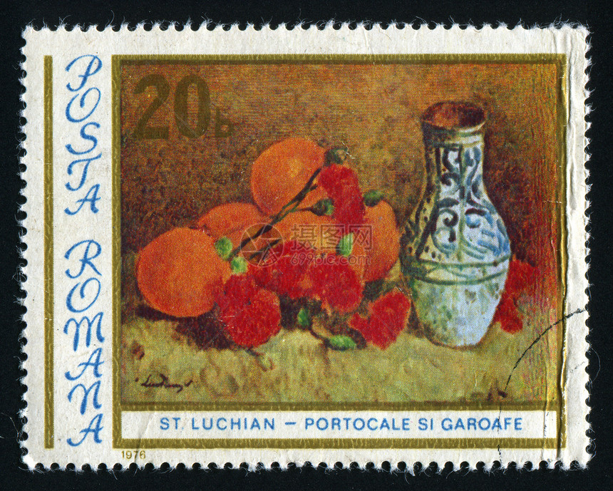 邮票调色板集邮艺术家画家插图博物馆邮件花瓶艺术帆布图片
