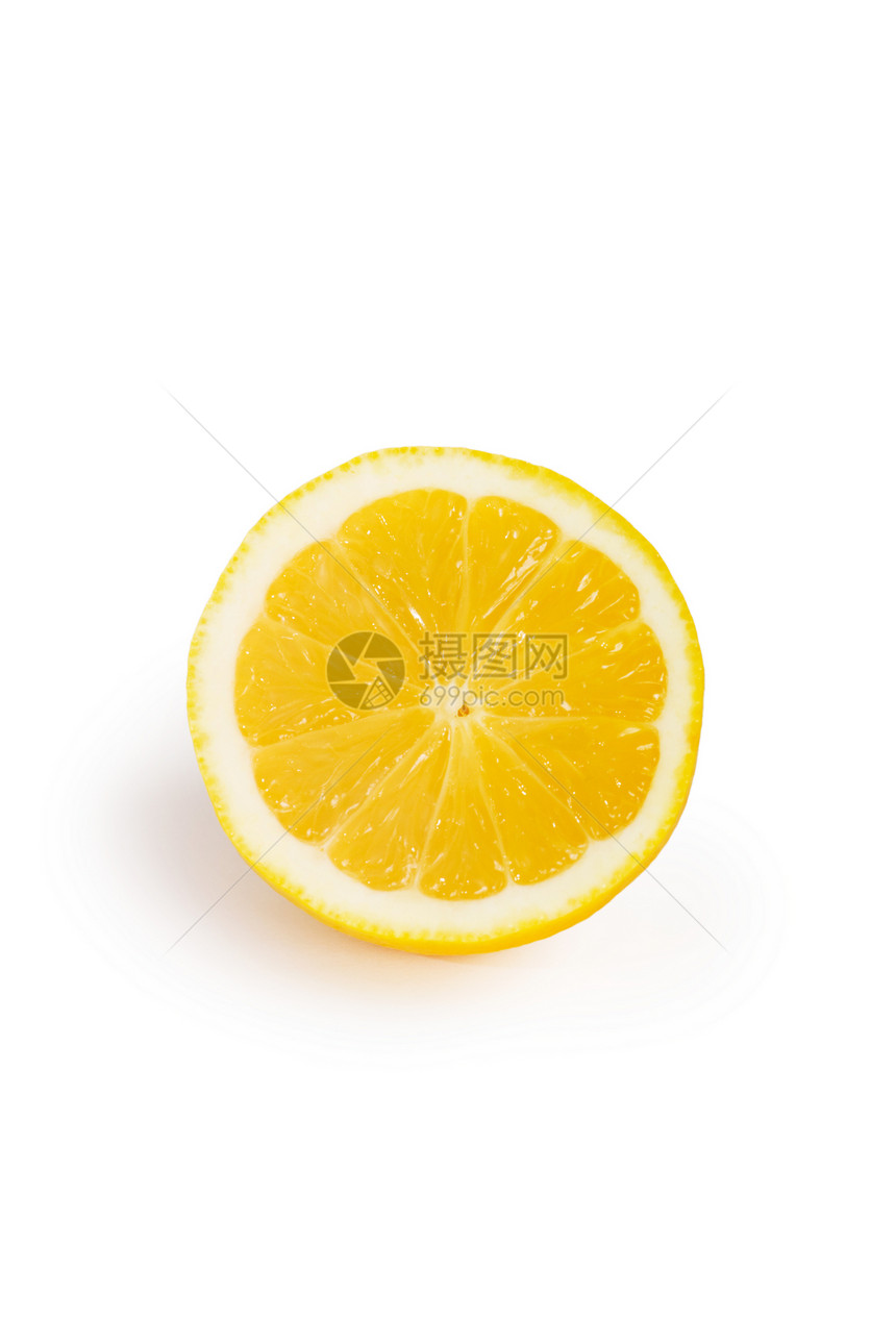 新鲜柠檬水果活力阴影热带白色黄色圆圈食物图片