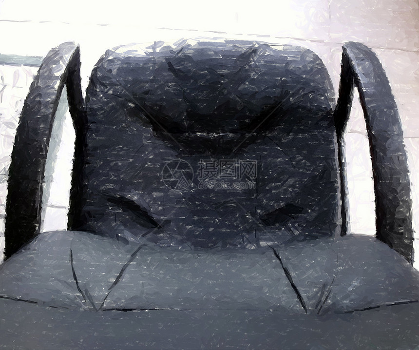 办公室主席学校黑色商业老板椅子插图工作皮革扶手椅公司图片