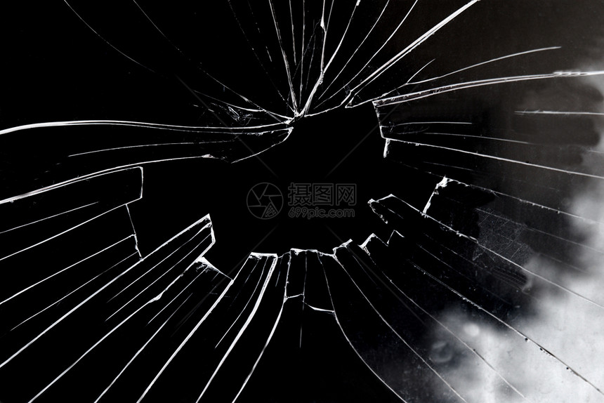 折断裂缝玻璃破坏者损害窗户侵略危险黑色碰撞粉碎图片