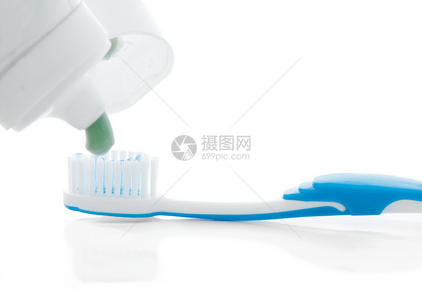 牙刷薄荷清洁工浴室卫生牙齿蓝色牙科牙膏白色图片
