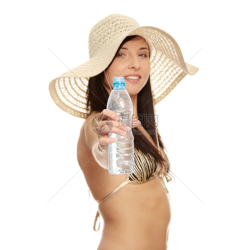夏季妇女比基尼游泳衣魅力太阳旅行女性棕褐色女孩女士瓶子图片
