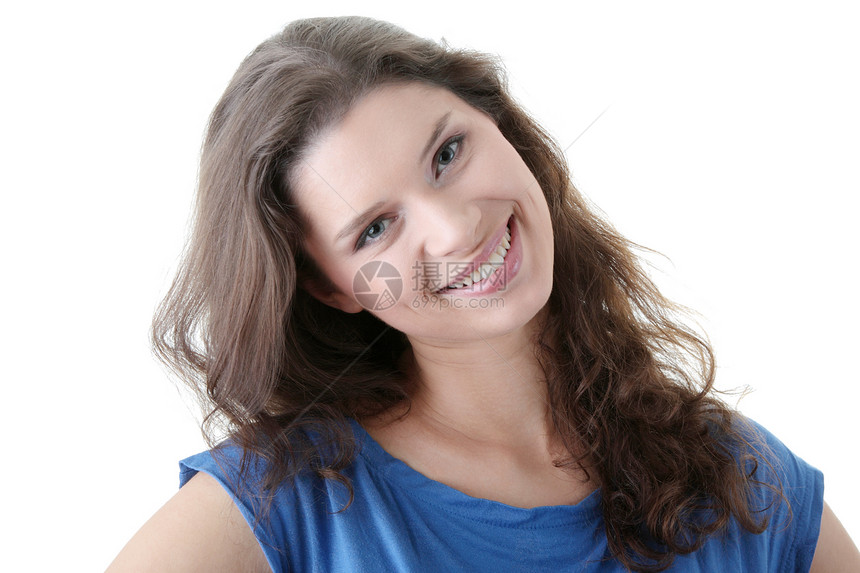 美丽的女人肖像女性女士女孩微笑女性化折叠工作室个性白色画像图片