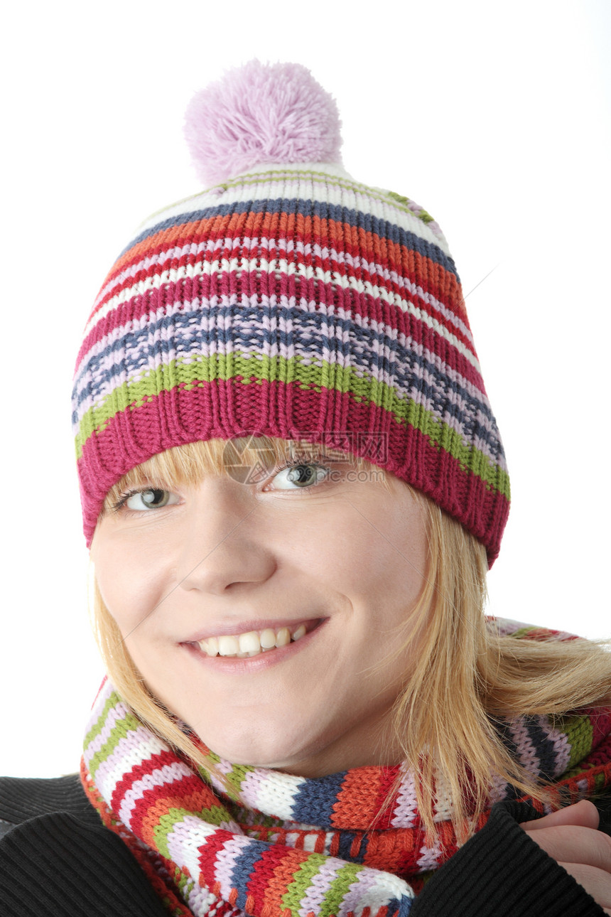 冬季妇女紫色女性肤色围巾帽子眼睛皮肤青年青少年女士图片