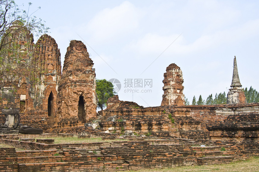 瓦特马哈祷告寺庙冥想遗产宝塔旅行雕像宗教建筑废墟图片