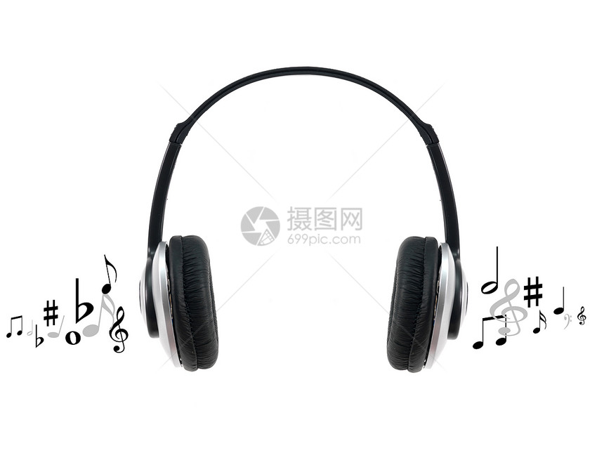 耳听器笔记海浪阴影音乐插图噪音白色灰色耳机声波图片