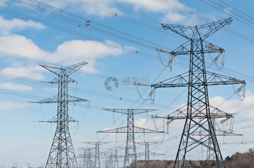 输电塔电磁极等活力力量照片电力天空传输电气电能水平电线图片
